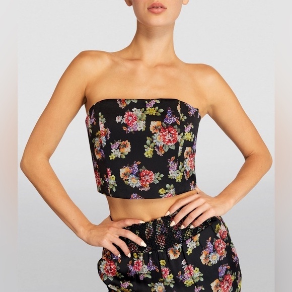 New! Alice + Olivia Ceresi Smocked Back Bandeau/ Corset Top 💕 sz 0 - Picture 1 of 12